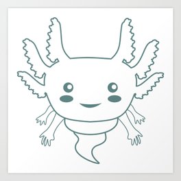 Axolotl Cutie Face Art Print | Axolotlcartoon, Axolotlpet, Axolotlbaby, Axolotl, Axolotlfan, Salamander, Axolotllove, Waterdragon, Rareanimals, Aquaticlife 