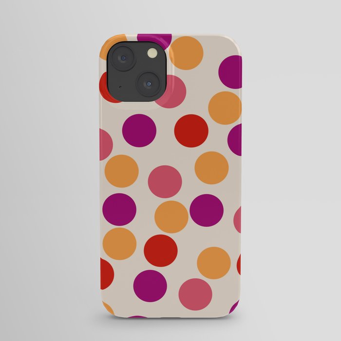 Edemama - Abstract Colorful Retro Dots Vintage Vibe Dotted Pattern iPhone Case