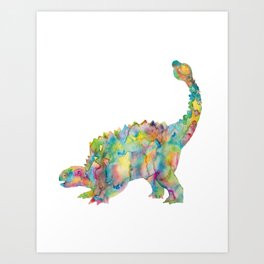 Ankylosaurus dinosaur painting Art Print