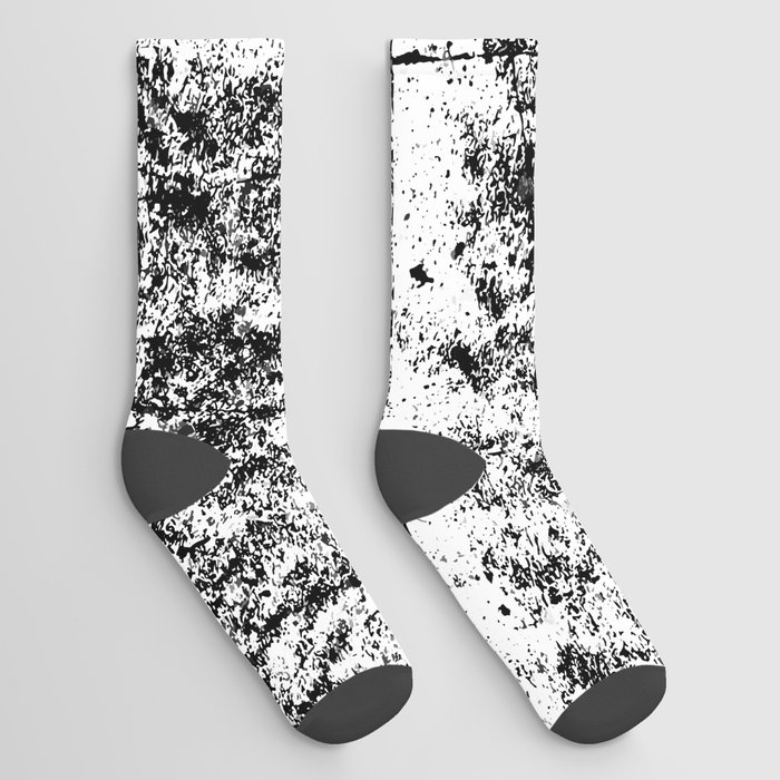 Black and White Modern Art Abstract Paint Splatter Socks