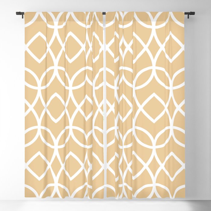 Yellow and White Geometric Line Pattern - 2022 Color of the Year Delighted Moon 3004-6A Blackout Curtain