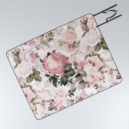Vintage & Shabby Chic - Sepia Pink Roses  Picnic Blanket