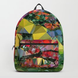 Garden Landscape Low Poly Geometric Triangle Art Backpack