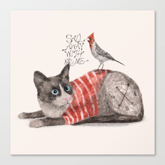 Snowshoes & Littlebird Canvas Print