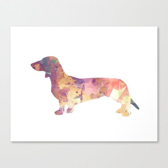 Dachshund hunt art print Canvas Print
