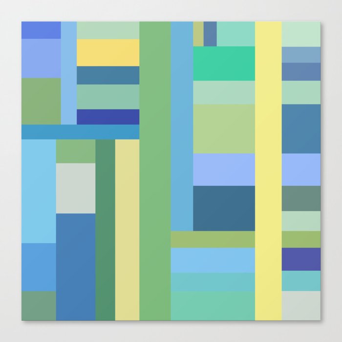 Abstract Blue Mint Green Geometry Canvas Print By Juliahartshorn