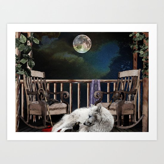 THE RAVEN AND THE WOLF Art Print