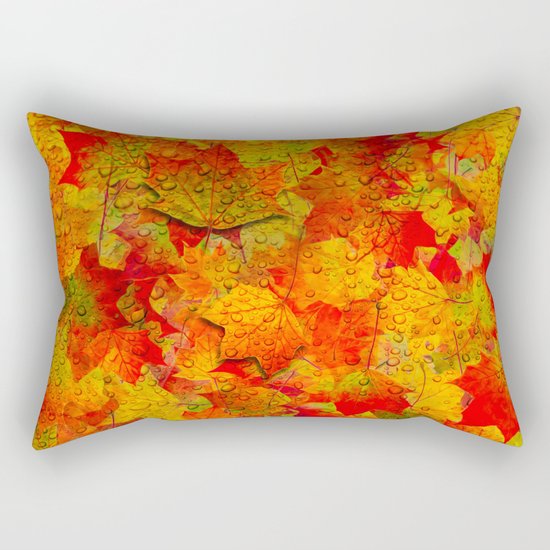 Indian Summer V - Autum Fall Colorful leaves Season #Society6 Rectangular Pillow