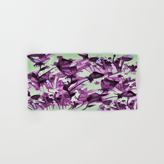 Painterly Graceful Flowing Flowers Hand & Bath Towel