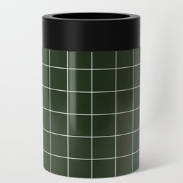 Small Grid Pattern - Deep Green Can Cooler