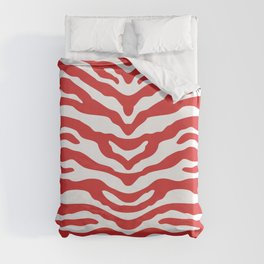 Zebra Wild Animal Print Red Duvet Cover