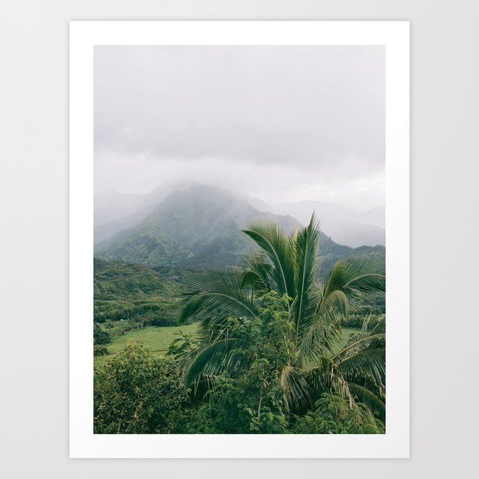 Hanalei Valley, Kauai Hawaii, Tropical Nature, Landscape Photography Art Print