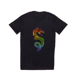 Traditional Chinese dragon in rainbow colors T Shirt