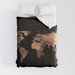 World Map Silhouette - Cookie Duvet Cover