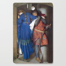 Hellelil and Hildebrand, the Meeting on the Turret Stairs" by Frederic William Burton. Cutting Board