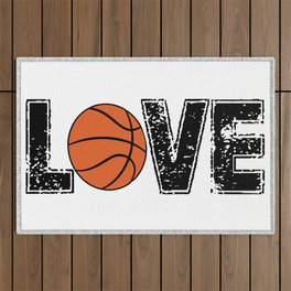 Love Basketball Outdoor Rug