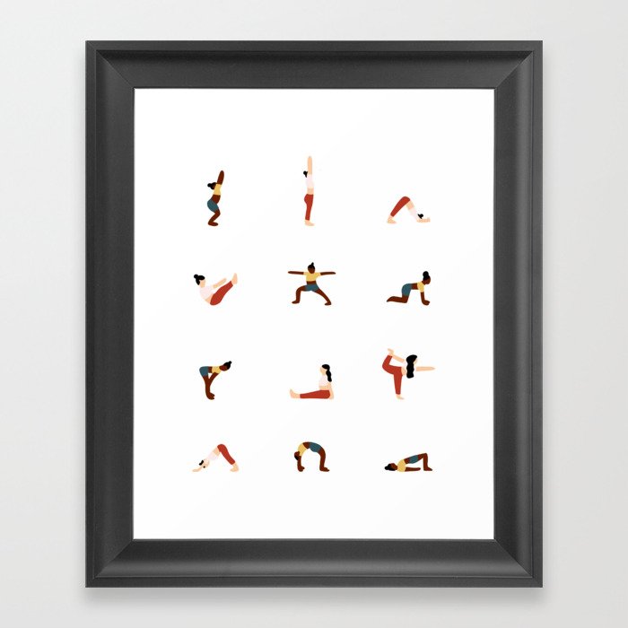 Yoga Poses Framed Art Print