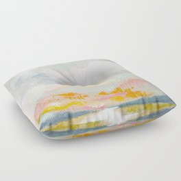 Abstract Beach Scene Blue and Pink  Floor Pillow