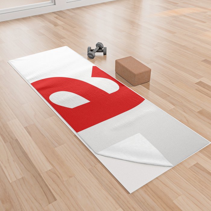 letter A (Red & White) Yoga Towel