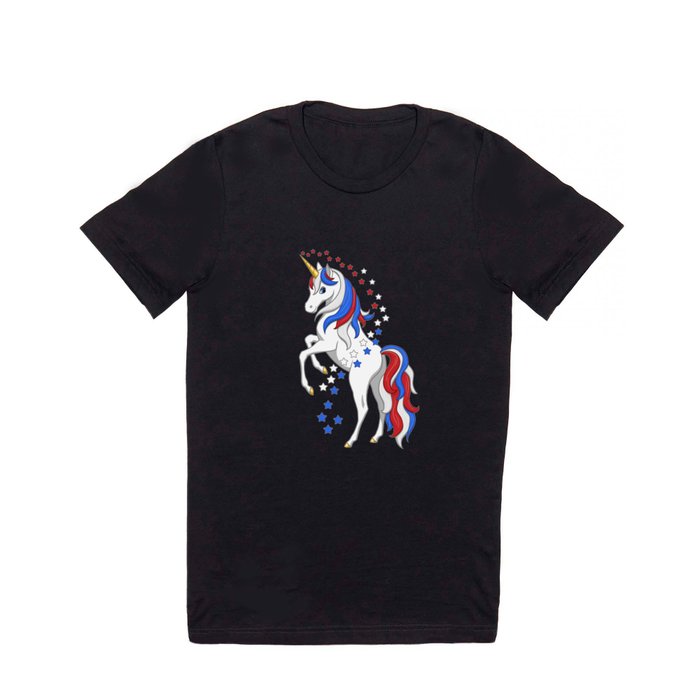 American Flag Stars and Stripes Unicorn T Shirt