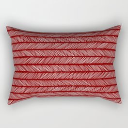 Crimson Small Herringbone  Rectangular Pillow