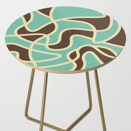 Messy Scribble Texture Background - Green Sheen And Royal Brown Side Table