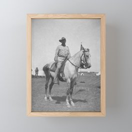 Colonel Theodore Roosevelt On Horseback - New York - 1898 Framed Mini Art Print