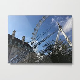 London's Watchful Eye - Color Version Metal Print | Architecture, Southbank, Londoneye, Digital, Photo, Travel, London, Millenniumwheel, Bluesky, England 