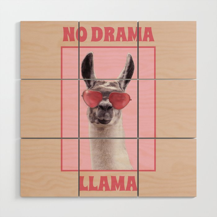 No Drama Llama Wood Wall Art