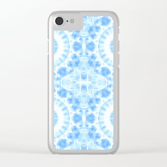Peaceful blue mandala Clear iPhone Case