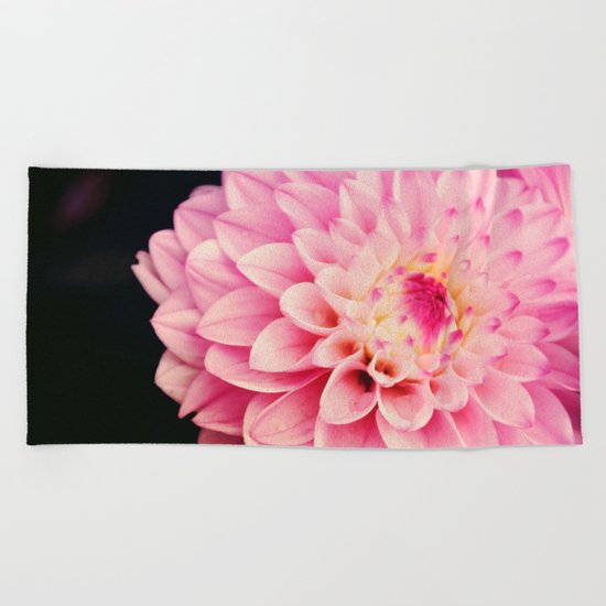 Sweet Pink Dahlia Beach Towel