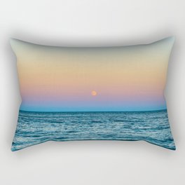 Moon Over Lake Superior | Sunset on the North Shore | Nature Photography Rectangular Pillow