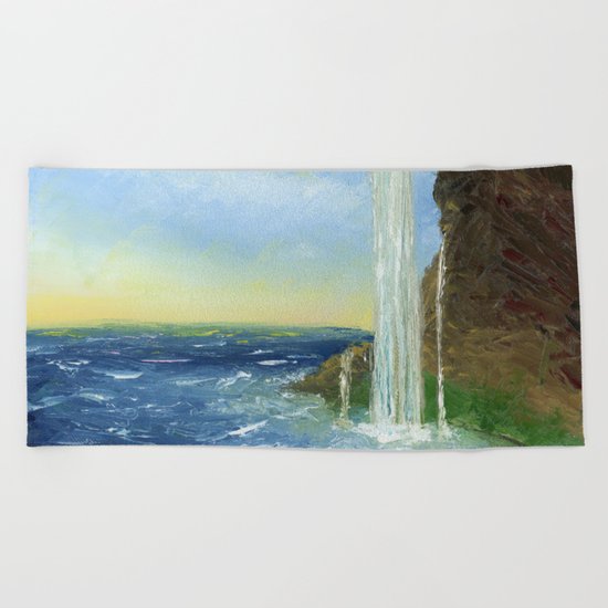 Waterfall by MacGregor Beach Towel