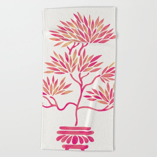 Bonsai Tree – Pink Palette Beach Towel