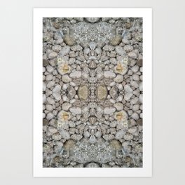 Clear sea water, white stones and symmetry 2 Art Print