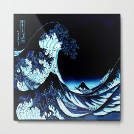 the Great Wave blue Metal Print | Water, Japan, Purevintagelove, Hiroshige, Cool, Waves, Oil, Thegreatwave, Pop Art, Ocean 