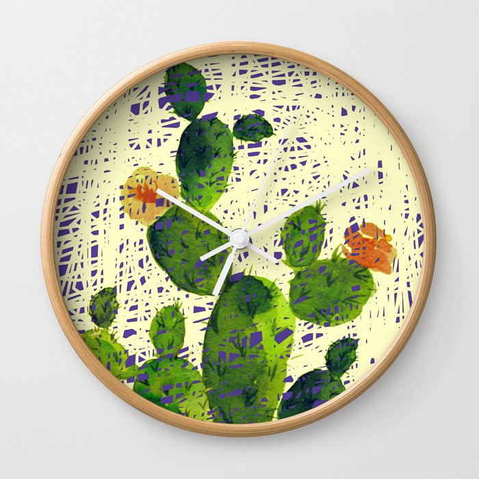 weird cactus Wall Clock by clemm | Society6