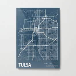Tulsa Blueprint Street Map, Tulsa Colour Map Prints Metal Print | Mapprintcity, Citywallart, Tulsacitymaps, Mapprintart, Tulsamaps, Mapprintscustom, Mapprintpaper, Mapprint, Mapwallart, Mapsline 