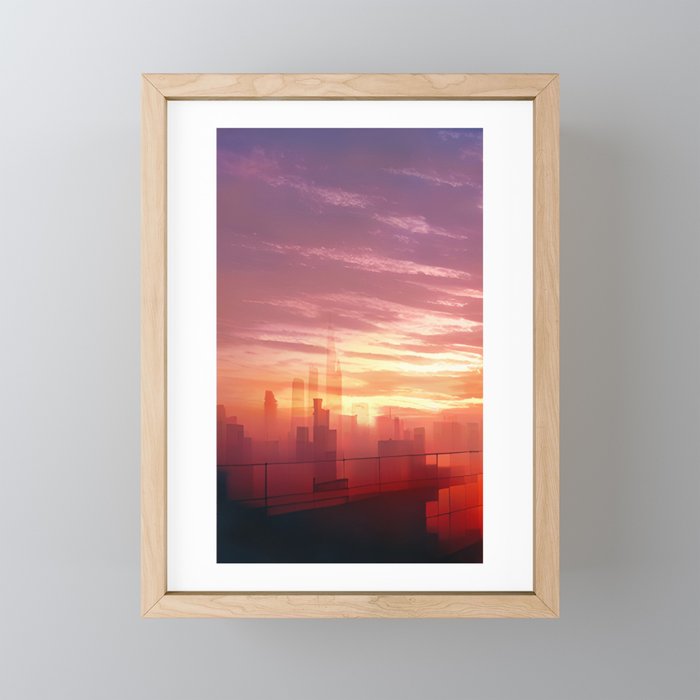 Cool Warm Sunset Framed Mini Art Print
