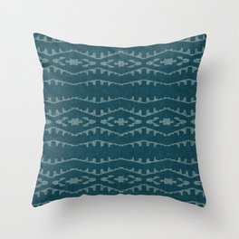 Country Western Pattern in Teal Throw Pillow