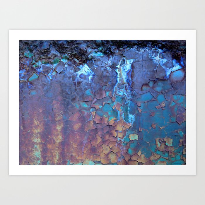 Waterfall. Rustic & crumby paint. Art Print