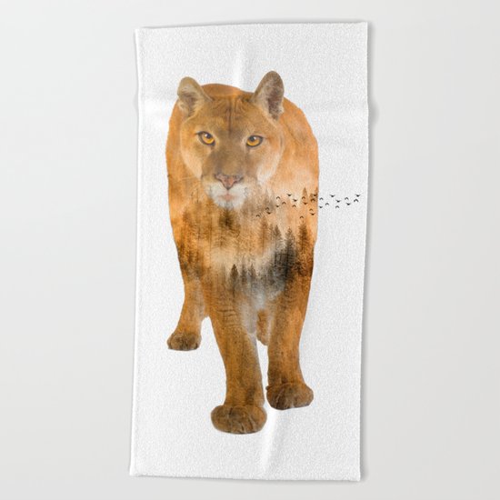 Walking alone Beach Towel