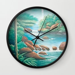 River in the forest Wall Clock