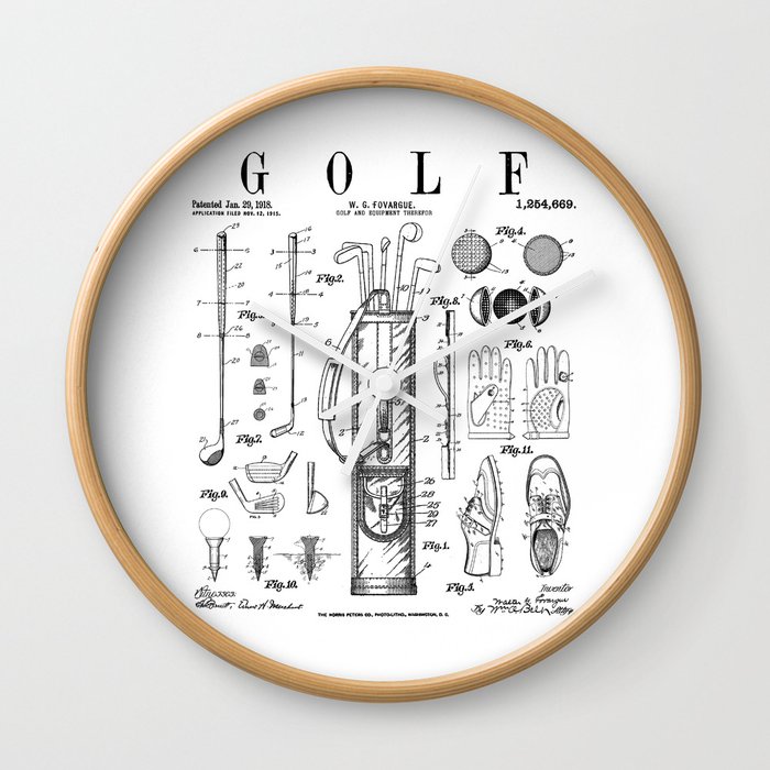 Golf Club Golfer Old Vintage Patent Drawing Print Art Print by GrandeDuc