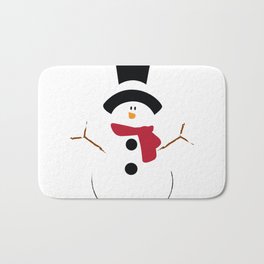 There's no man like a Snowman Bath Mat | Whitechristmas, Melting, Snowman, Holidays, Gifts, Merrychristmas, Warmgifts, Scarf, Holiday, Graphicdesign 