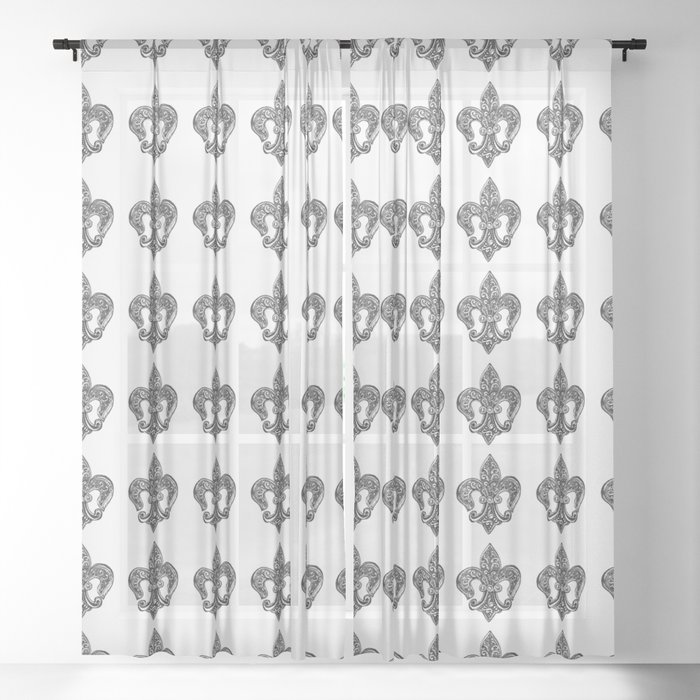 Fleur De Lis Sheer Curtain By Annie, Fleur De Lis Curtains