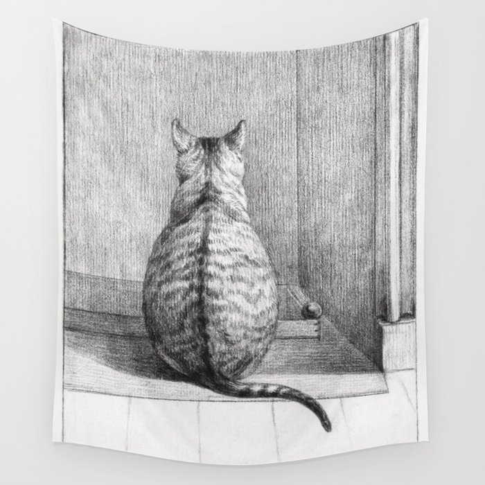 Sitting Cat Wall Tapestry