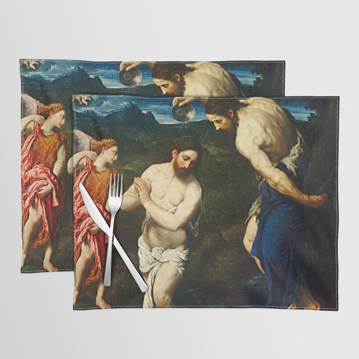 The Baptism of Christ by Paris Bordone Placemat