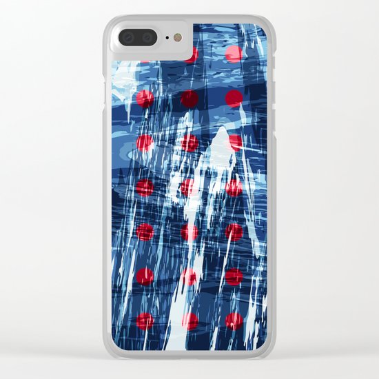 dots on blue ice Clear iPhone Case