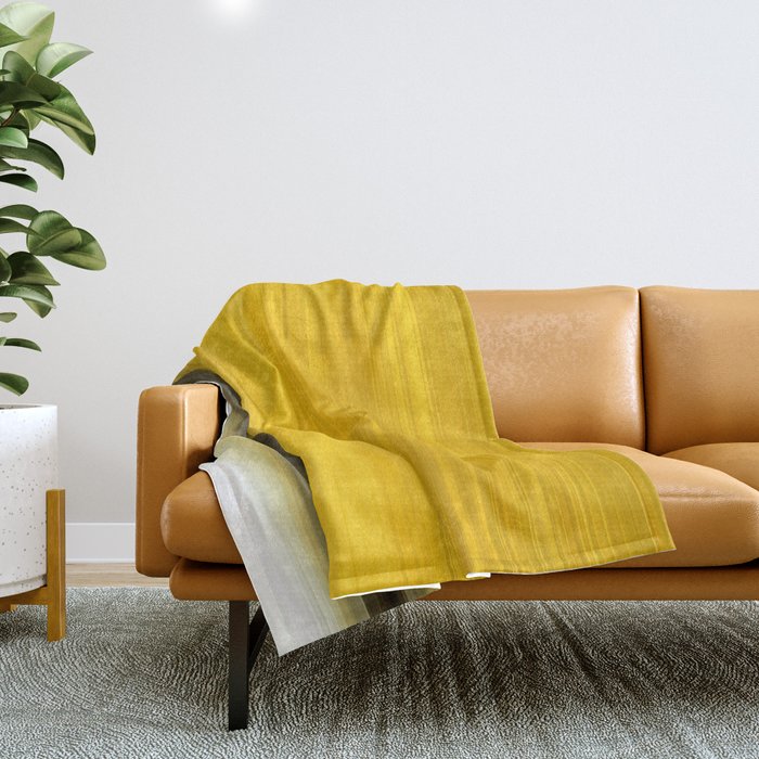 Yellow Rising - Bright Colorful Modern Art Throw Blanket